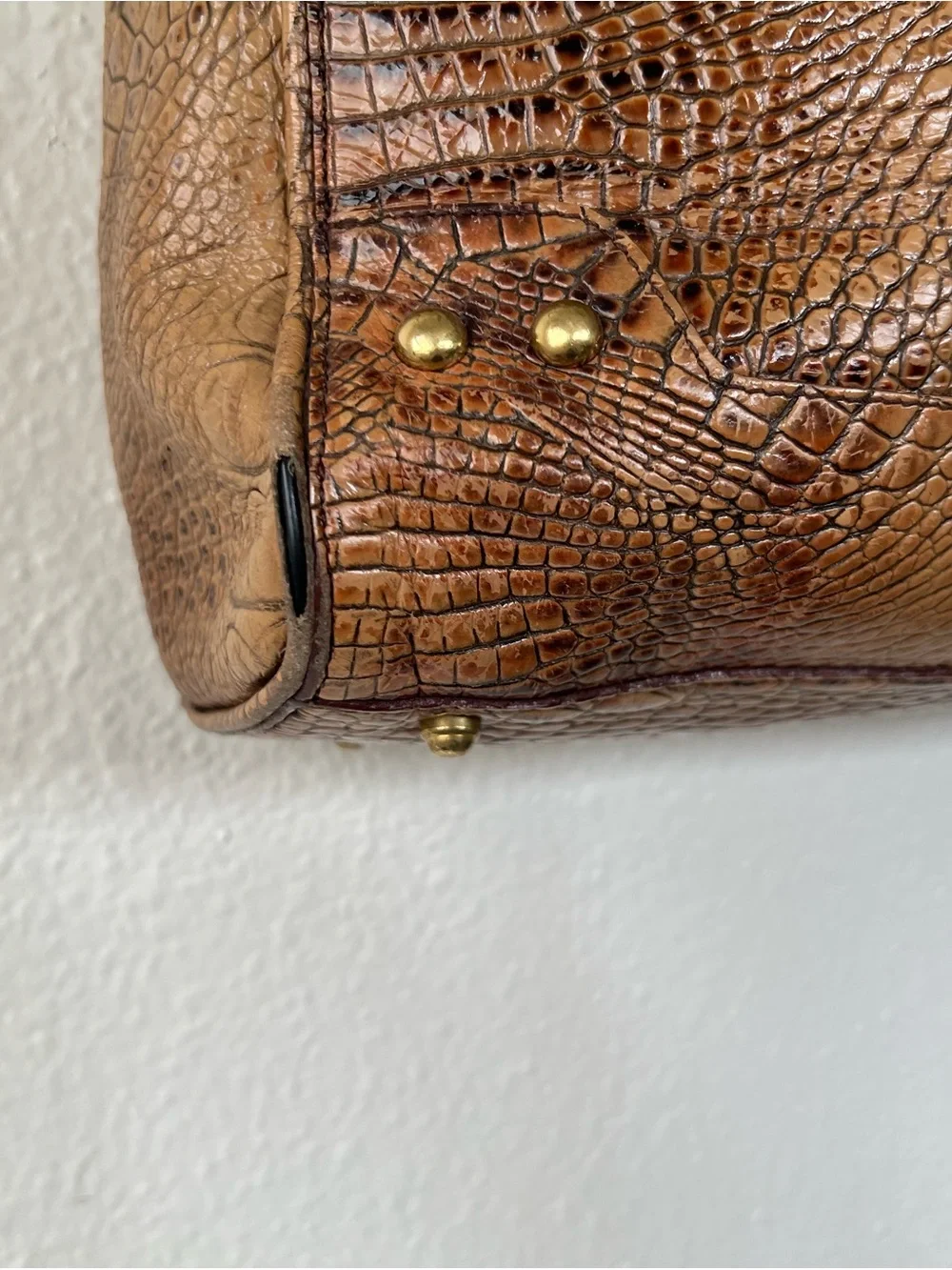 Brahmin Croc-Embossed Leather Hobo Shoulder Bag - READ